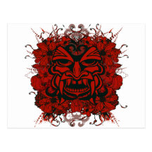Tiki Mask Postcard