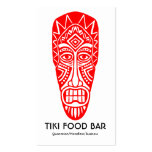 Tiki Mask - Red on White Business Cards