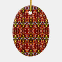 Tiki Zebra Stripe Brown Pattern Ornaments