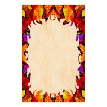 Tile Flower Flame Stationery