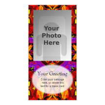 Tile Flower Vertical PhotoCard Template Custom Photo Card