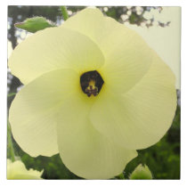 TILE, LARGE PALE YELLOW "PINWHEEL" FLOWER tiles