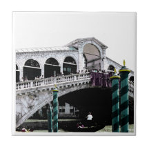 Tile - Rialto Bridge colour on white