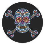 Tile Skull 1 Round Sticker