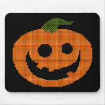 Tiled Mosaic Happy Pumpkin JackOLantern Mouse Pad