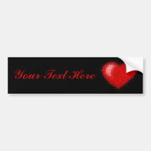 Tiled Mosaic Hearts Bumper Stickers