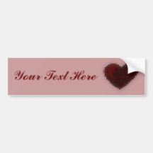 Tiled Mosaic Hearts (Deep Red) Bumper Stickers
