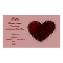 Tiled Mosaic Hearts (Deep Red) Business Card Template