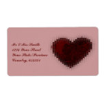 Tiled Mosaic Hearts (Deep Red) Personalized Shipping Label