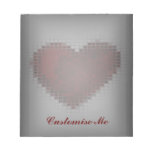 Tiled Mosaic Hearts (Deep Red) Notepads