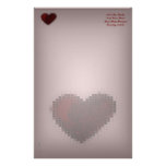 Tiled Mosaic Hearts (Deep Red) Stationery