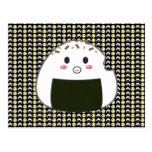 Tiled Onigiri and Chick in Black Post Cards