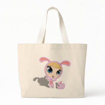 Tilly and Creampuff the Rabbit Tote Bags