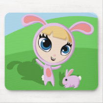 Tilly and Creampuff the Rabbit Mouse Pad