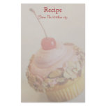 Tilted Cherry Cupcake Recipe Stationery