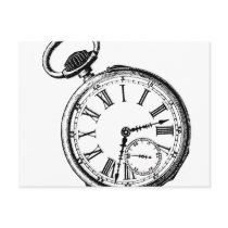 Tilting Clock Pocket Watch Face Timepiece Postcard
