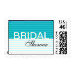 Timbres nuptiales de douche de rayures bleues