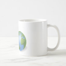 Time bomb in shape of  world globe concept coffee mugs