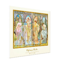 Time of the Day - Alphonse Mucha Canvas Prints