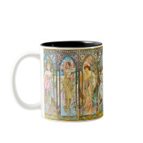 Time of the Day, Alphonse Mucha Mugs