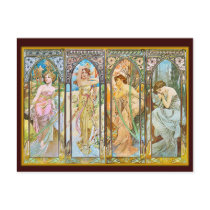 Time of the Day, Alphonse Mucha Post Card