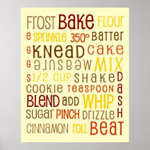 Time to Bake Subway Art Poster