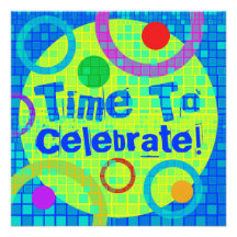 Time To Celebrate Party Invitation Multicolor