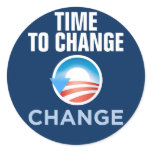 Time To Change Obama's Change Round Stickers
