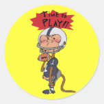 Time to play! (American football) Round Sticker