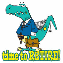 time to retire old working dinosaur photo cutout