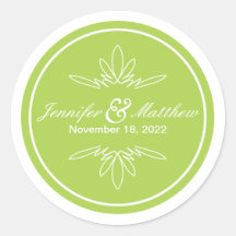 Timeless Charm Wedding Stickers - Celery