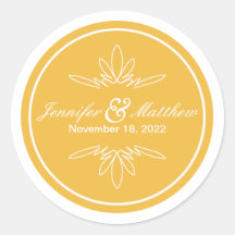 Timeless Charm Wedding Stickers - Honey
