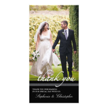 Timeless Chic Wedding Thank You Three Photo Card