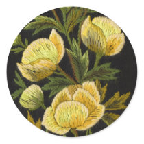 Timeless Globeflowers Round Sticker