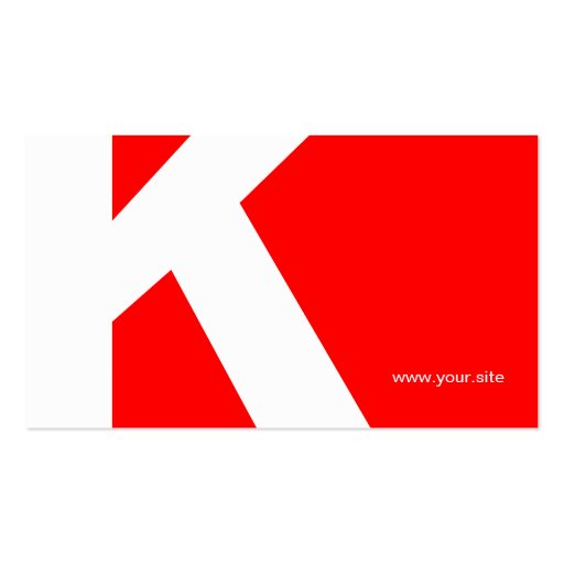 Timeless Huge Letter Business Card (red & white)
