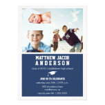 Timeline 3 Photo Graduation Invitation - Navy