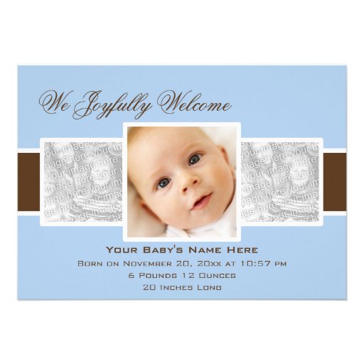 Times 3 Birth Announcement (Blue)
