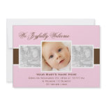 Times 3 Birth Announcement (Pink) invitations