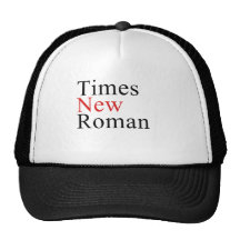 Times New Roman Trucker Hats
