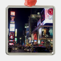 Times Square at night in Manhattan, New York Christmas Ornaments