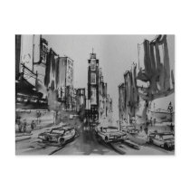 Times Square in Black and White Postcard