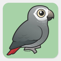Timneh African Grey Parrot Square Sticker