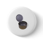 tin can, open and empty pinback buttons