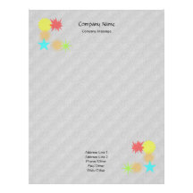 Tin Foil Retro Stars Stationery Letterhead Template
