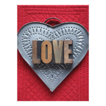 tin heart love invitation