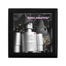Tin Man at Christmas Gift Box