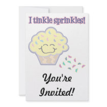 tinkle sprinkles funny cupcake personalized invites