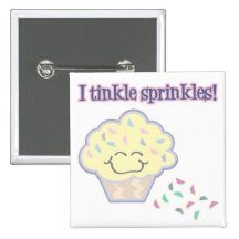 tinkle sprinkles funny cupcake pinback button