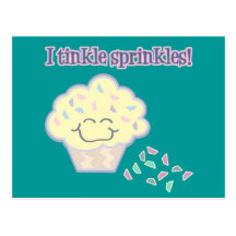 tinkle sprinkles funny cupcake post card