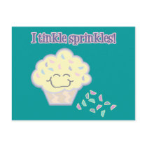 tinkle sprinkles funny cupcake post card